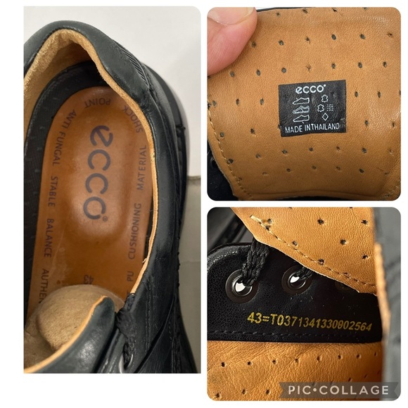 Ecco Fusion Moc Toe Tie Mens Leather Comfort Shoes Oxfords Black Size 9-9.5 (43) - Picture 2 of 13